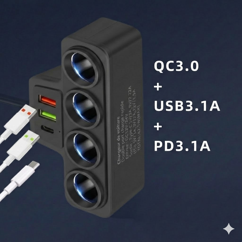 Adaptateur allume-cigare 7-en-1