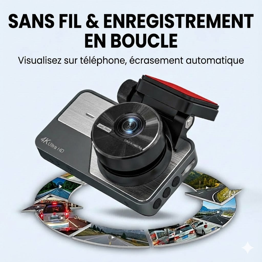 Caméra embarquée 4K Ultra HD avec Wi-Fi et vision nocturne