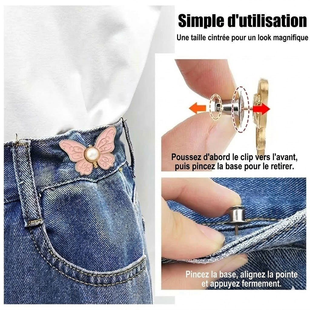 Fini les pantalons qui tombent ! La boucle papillon amovible