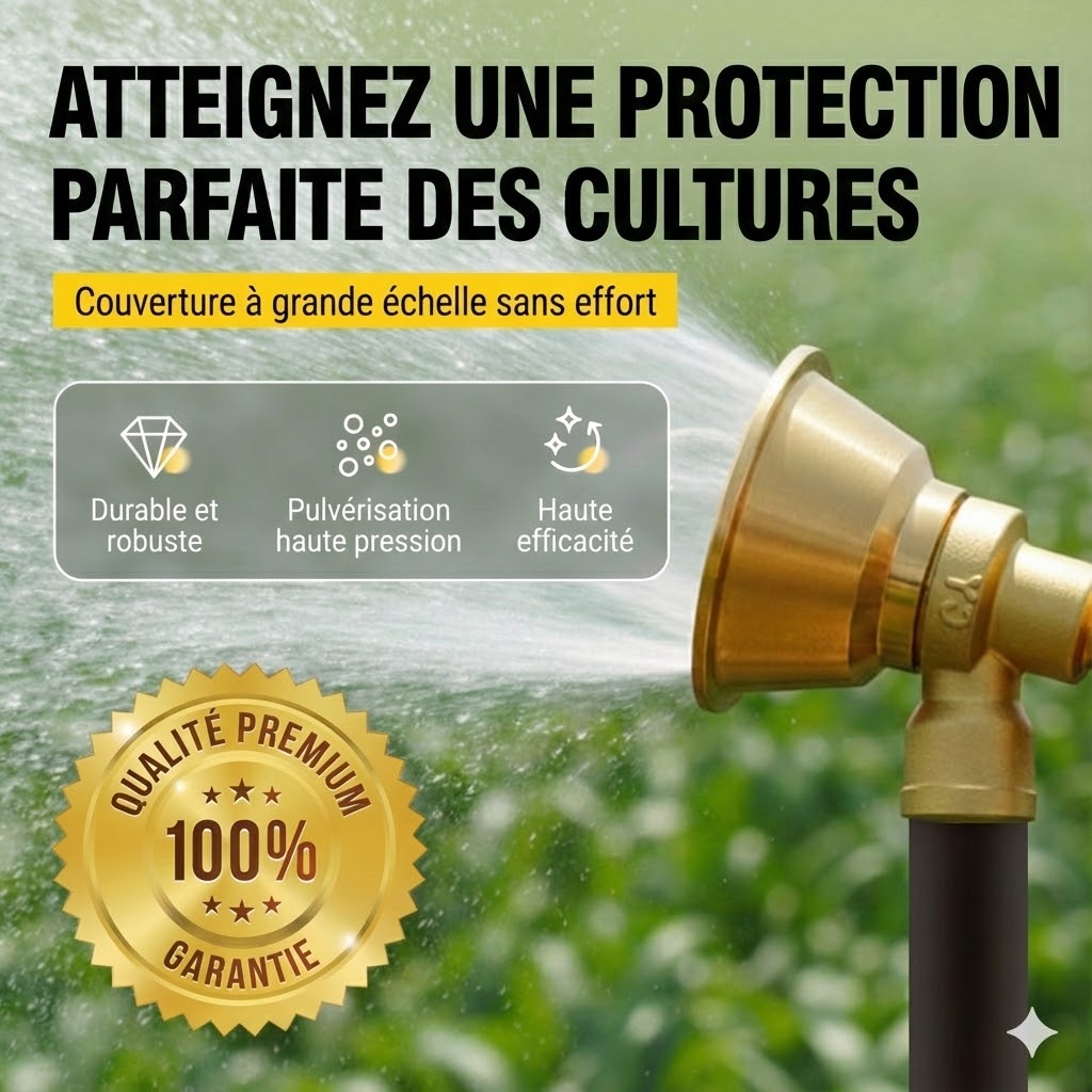Pulvérisateur agricole à buse en laiton réglable