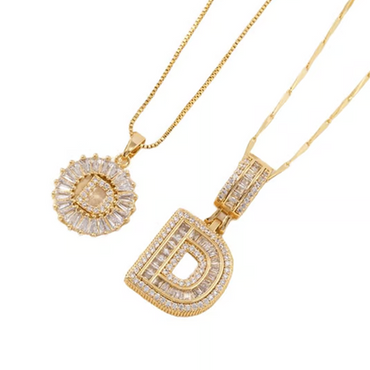 Collier pendentif alphabet doré