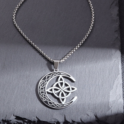 Collier pendentif lune celtique