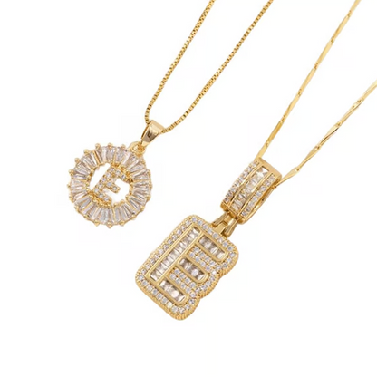 Collier pendentif alphabet doré