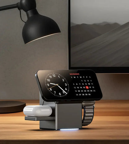 Station de charge sans fil magnétique pliable 3-en-1