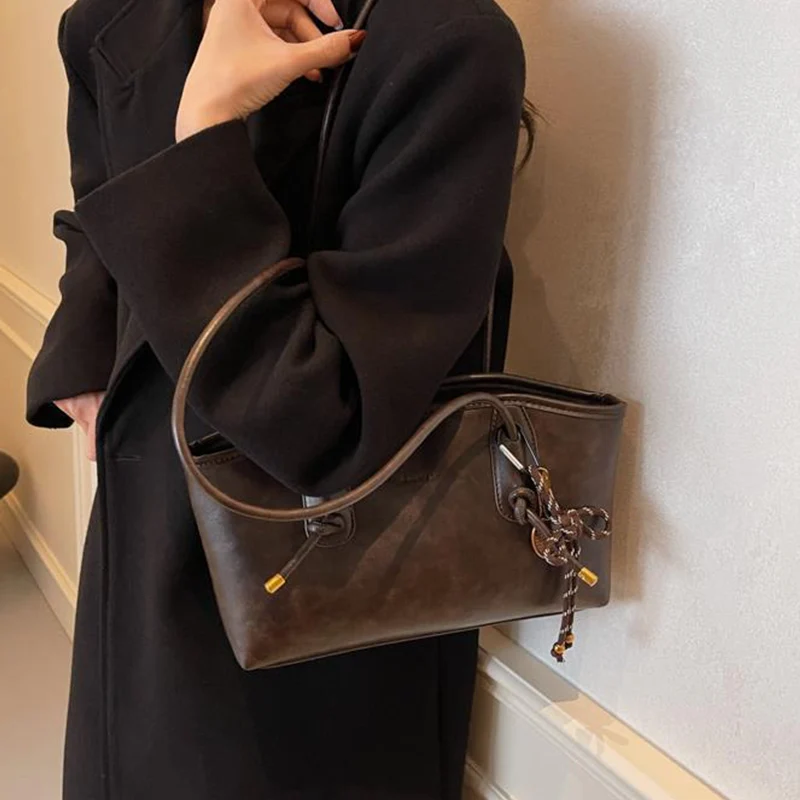 Sac à bandoulière vintage en cuir PU pour femmes