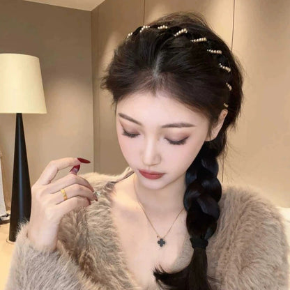 Bandeau à cheveux vintage en perles artificielles à haut crâne (lot de 3)