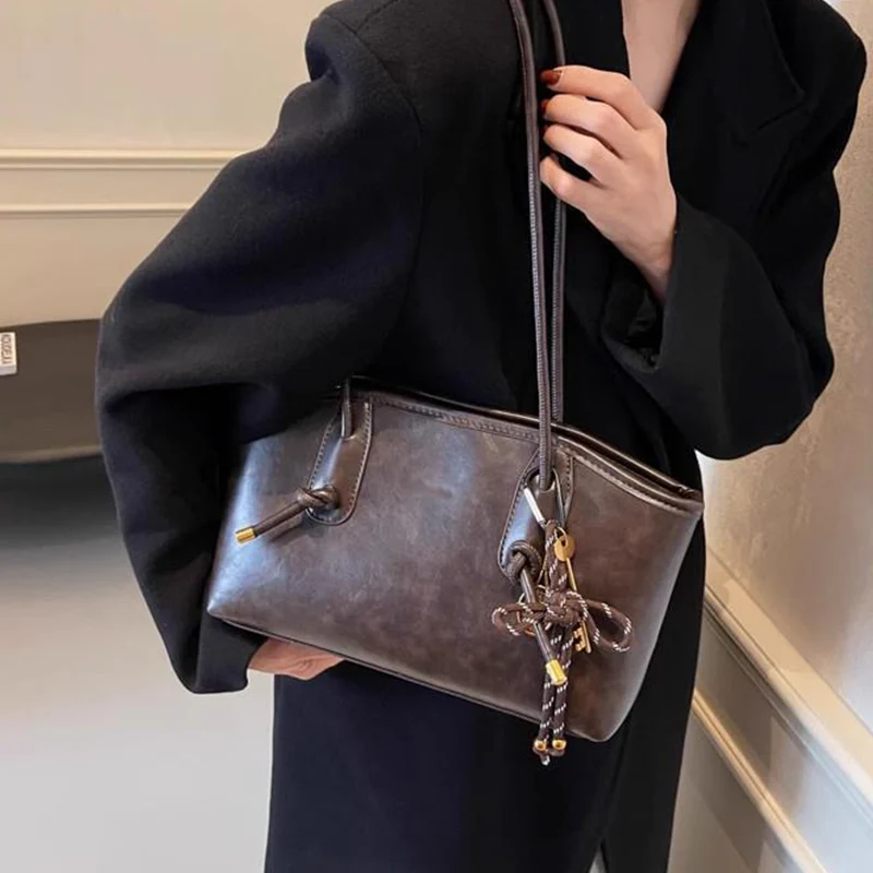 Sac à bandoulière vintage en cuir PU pour femmes
