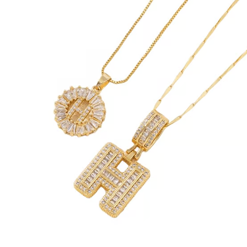 Collier pendentif alphabet doré