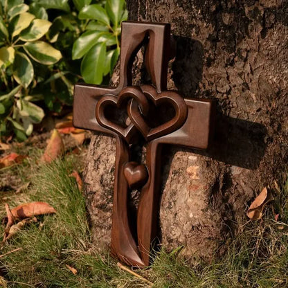 Cadeau de mariage sculpté à la main : Cœurs entrelacés