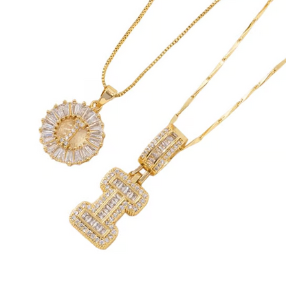 Collier pendentif alphabet doré