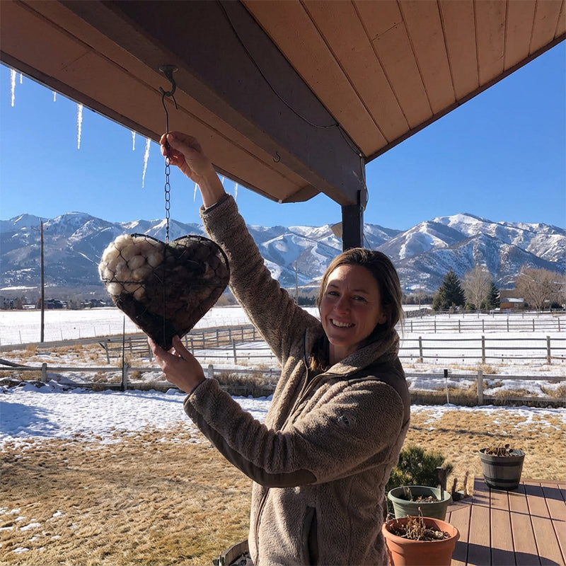 Nid d'oiseau décoratif en forme de cœur