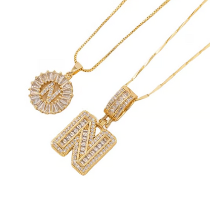 Collier pendentif alphabet doré