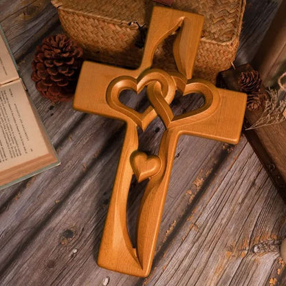Cadeau de mariage sculpté à la main : Cœurs entrelacés