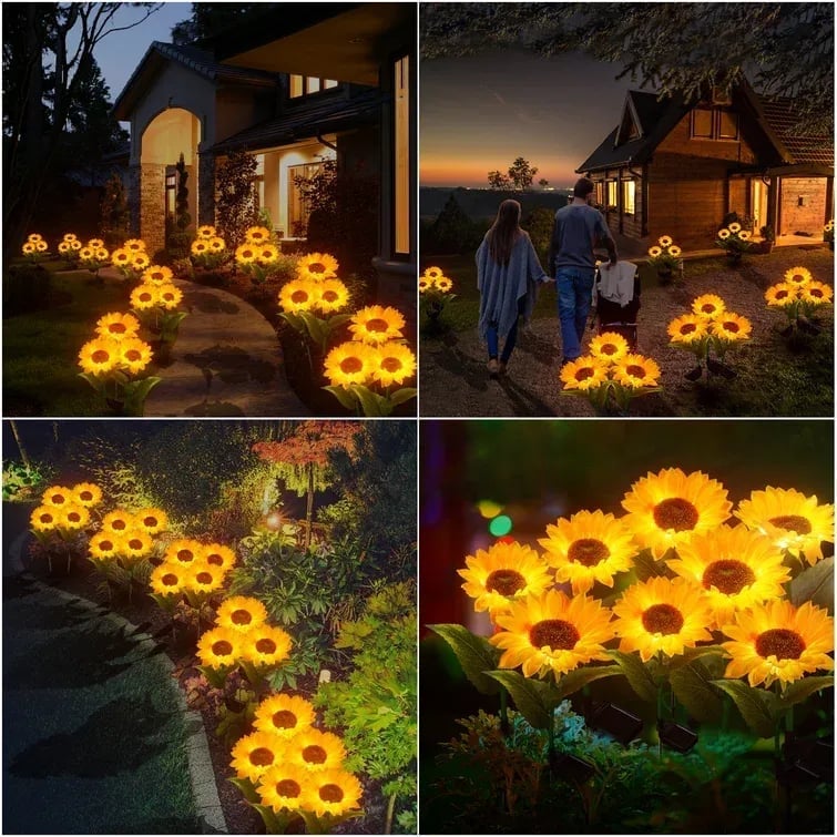 Lampes solaires étanches（3 Lampes de tournesol）