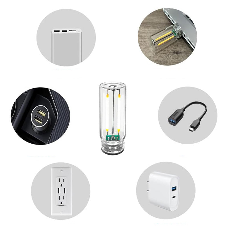 Veilleuse portable en verre à commande tactile et USB