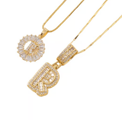 Collier pendentif alphabet doré