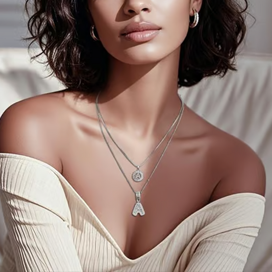 Collier pendentif alphabet doré