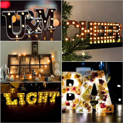 Lettres artisanales en résine florale LED