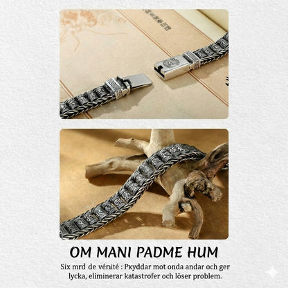 Bracelet moulin à prières tibétain – Argent sterling 925