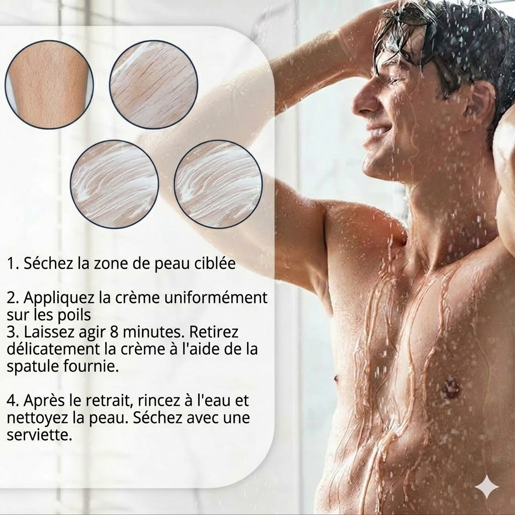 Crème dépilatoire à action rapide pour hommes