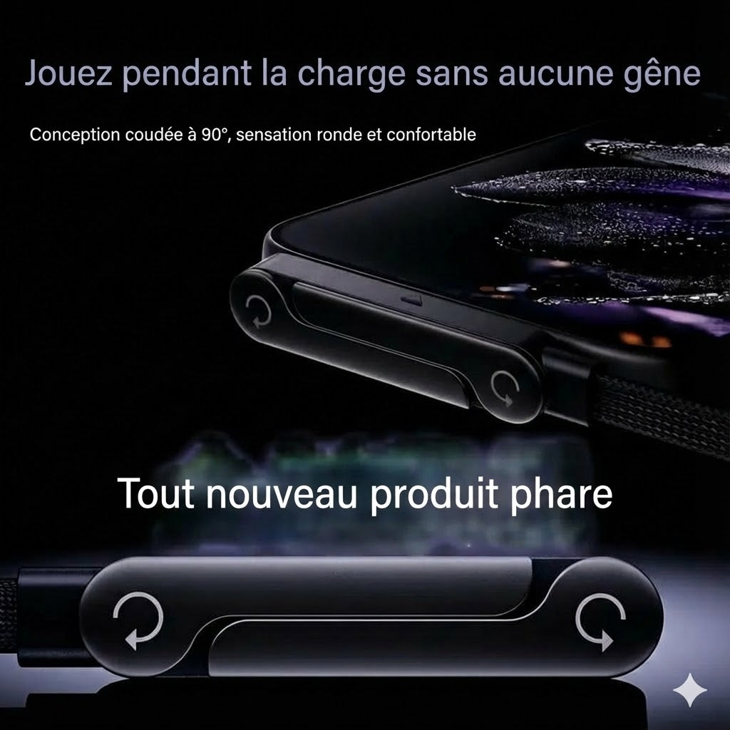 Câble de charge rapide 2 en 1 avec support