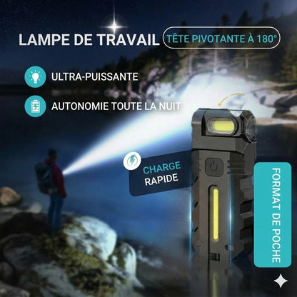 Lampe De Travail LED Avec Tête Pivotante À 180°
