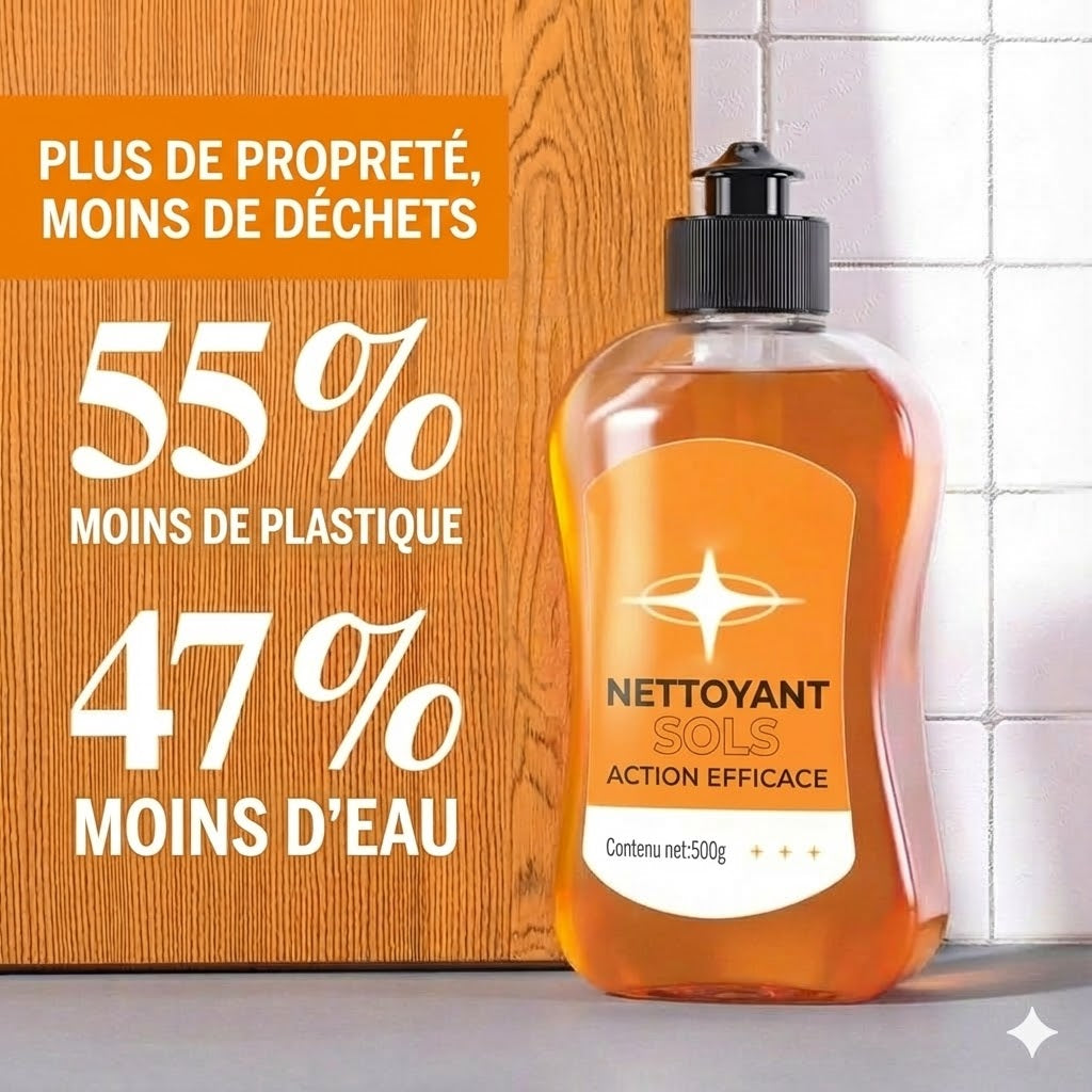 Nettoyant concentré pour sols : antibactérien à 99,9 % et brillance instantanée