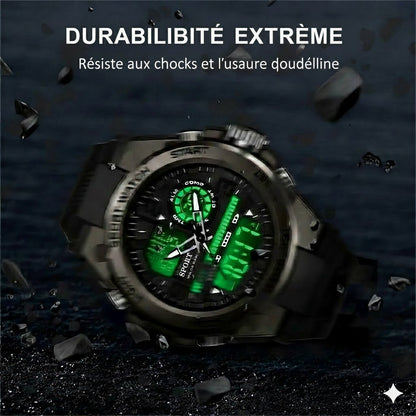 Montre de sport numérique avec éclairage nocturne (étanche)