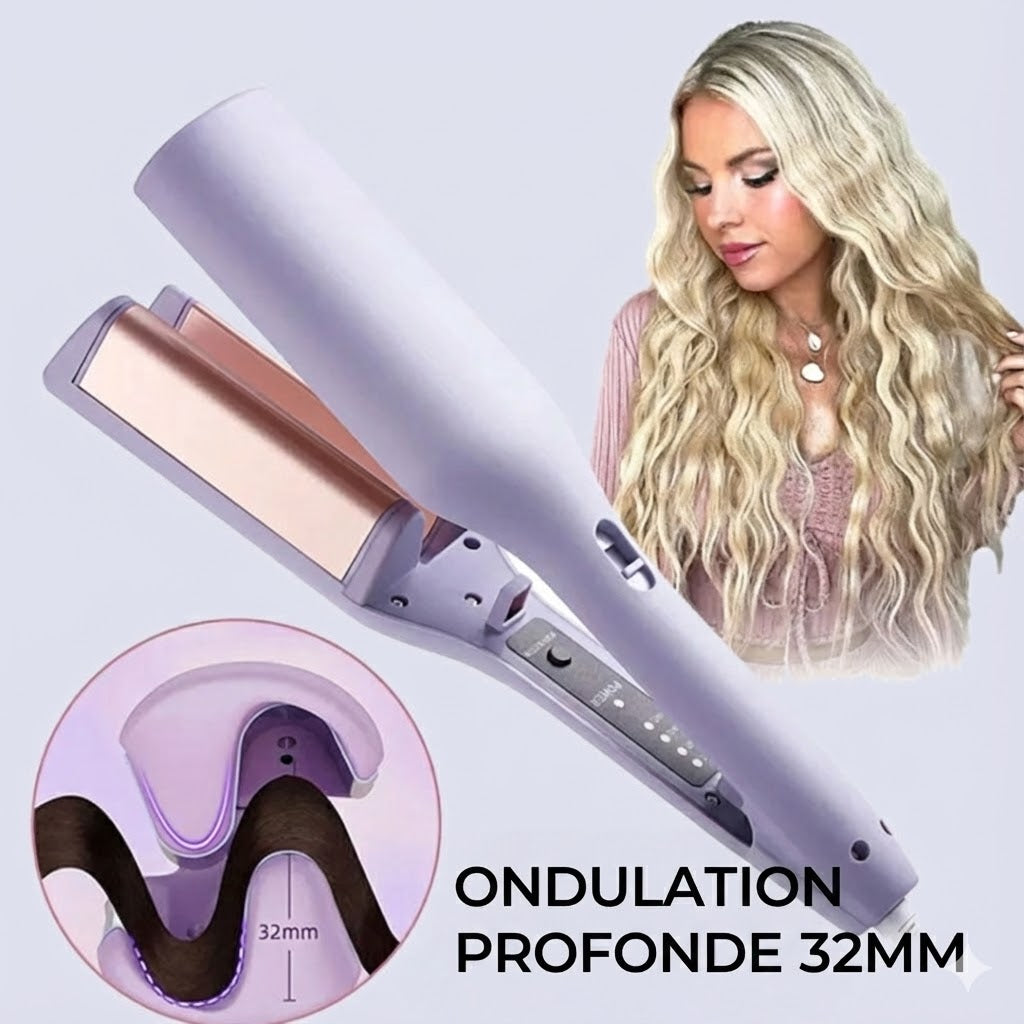 Fer à friser ondulé en forme de V