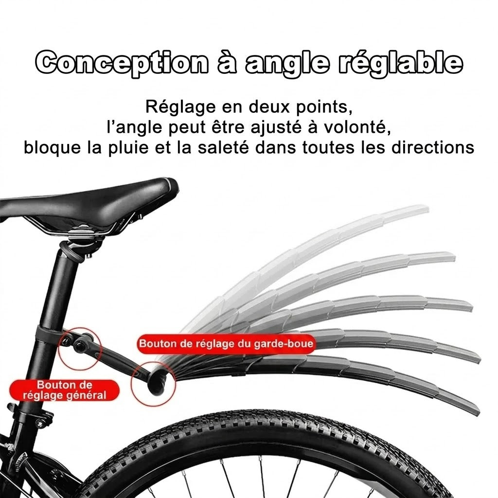 Garde-boue rétractable et réglable pour vélo