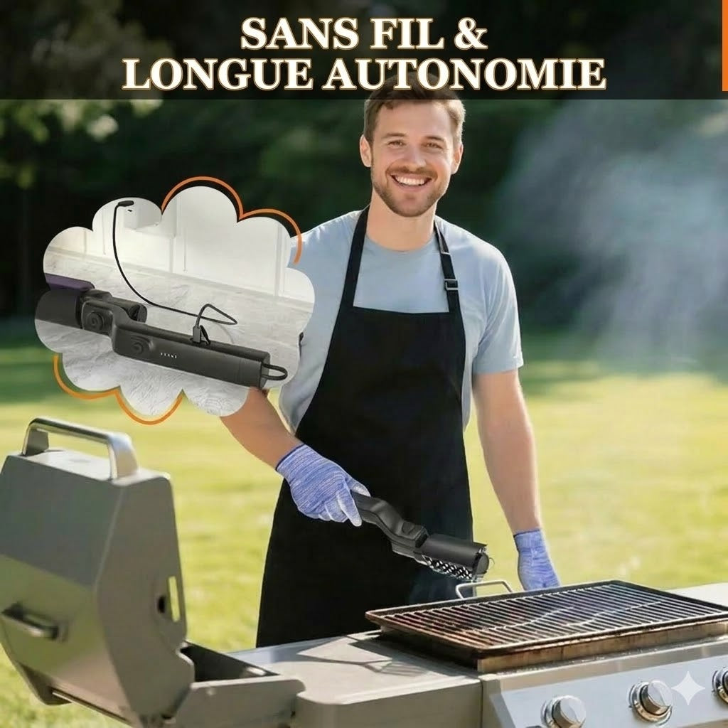 Brosse de nettoyage électrique sans fil pour barbecue