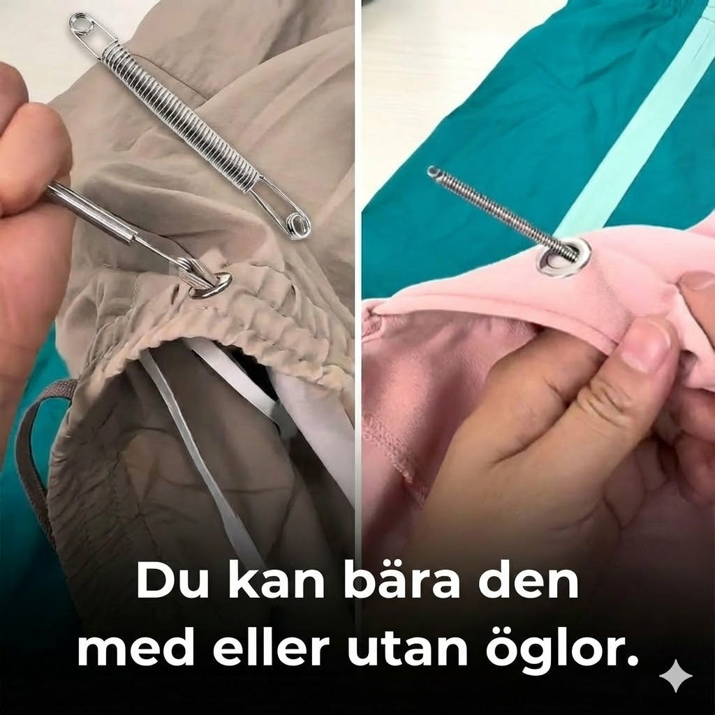 Enfile-cordon à ressort pliable multifonction