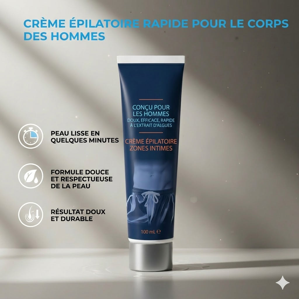 Crème dépilatoire à action rapide pour hommes