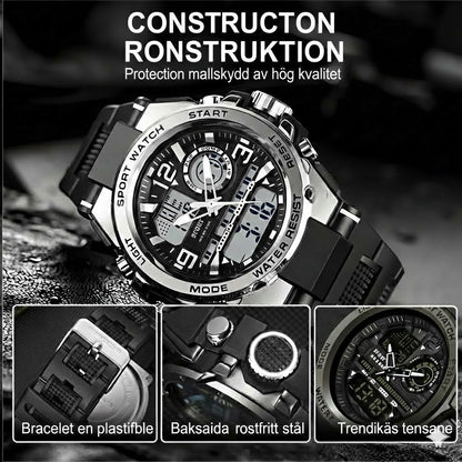 Montre de sport numérique avec éclairage nocturne (étanche)