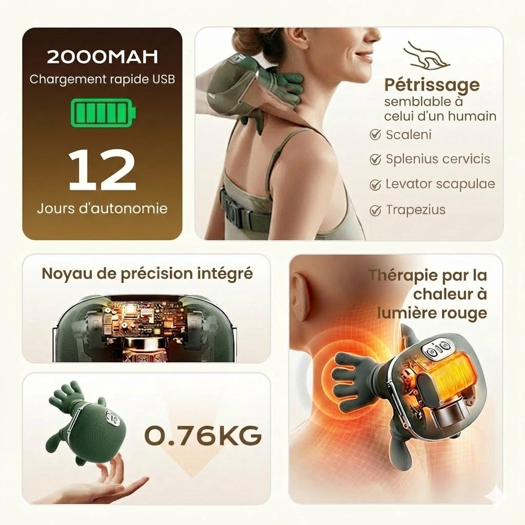 Le meilleur masseur de cou portable – 3 fois plus de détente !