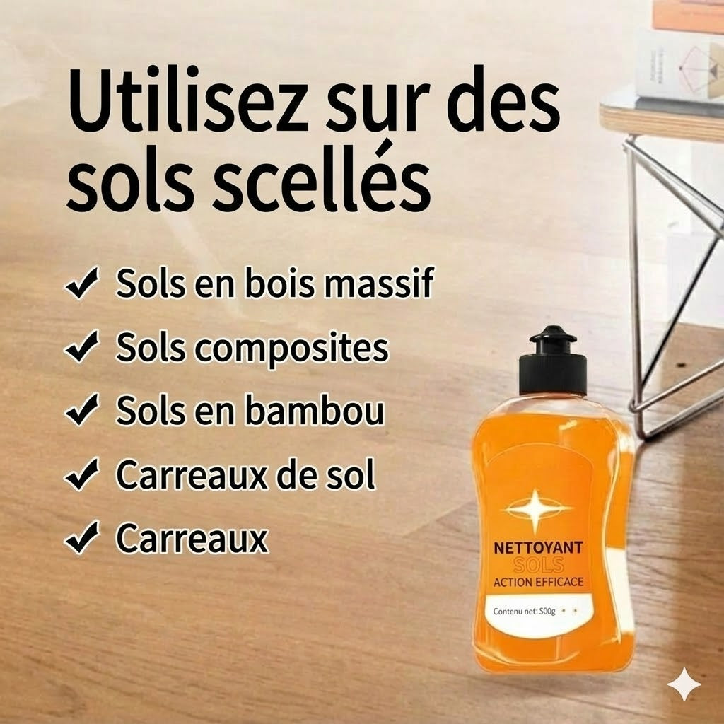 Nettoyant concentré pour sols : antibactérien à 99,9 % et brillance instantanée