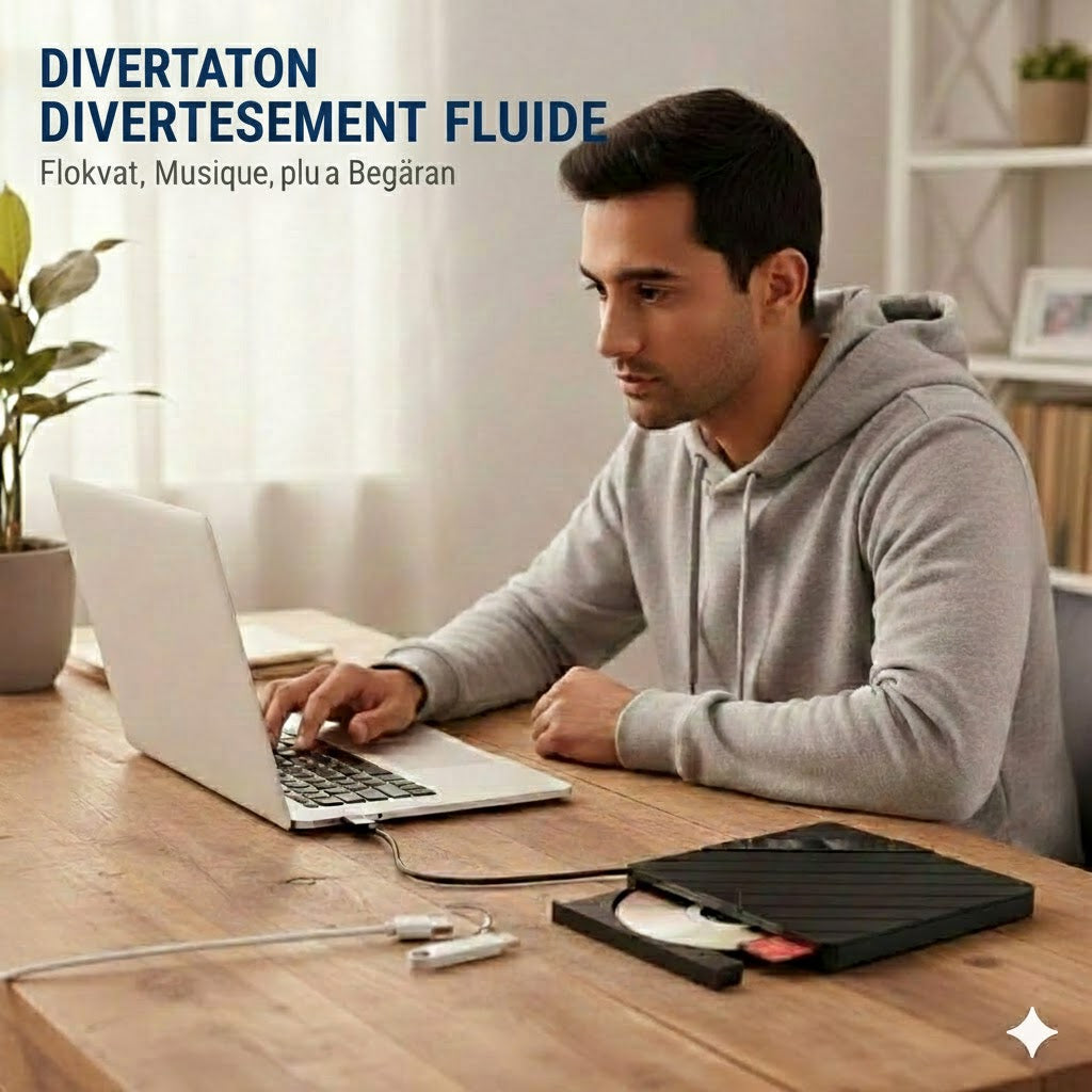 Lecteur CD/DVD externe pour ordinateur portable