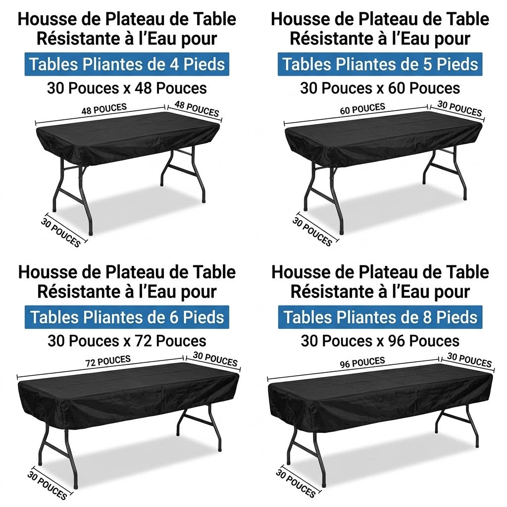 Housse de table extensible – convient pour tables de 120, 180 et 240 cm