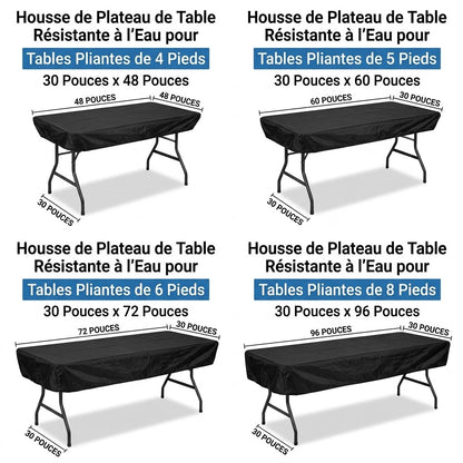 Housse de table extensible – convient pour tables de 120, 180 et 240 cm