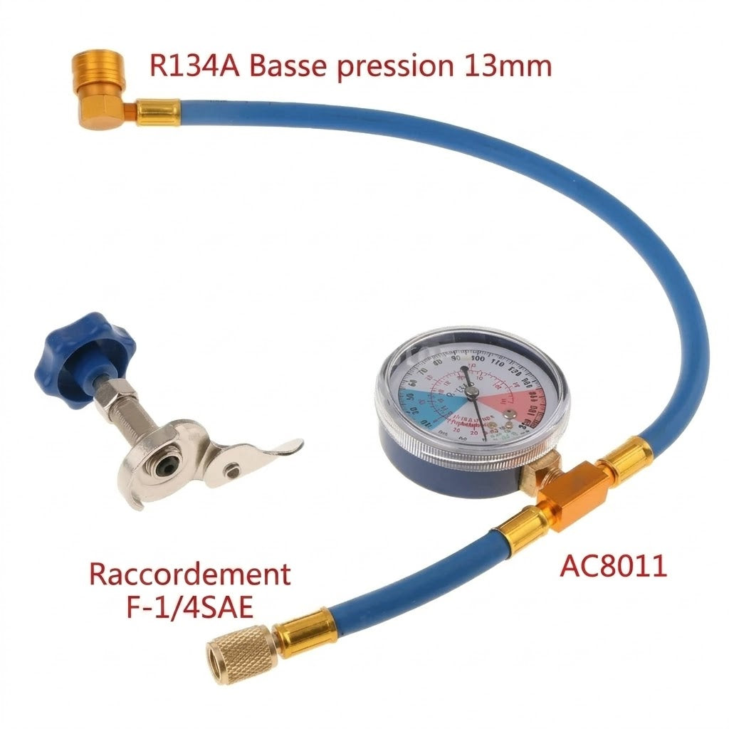 Flexible de recharge de climatisation R134a avec manomètre