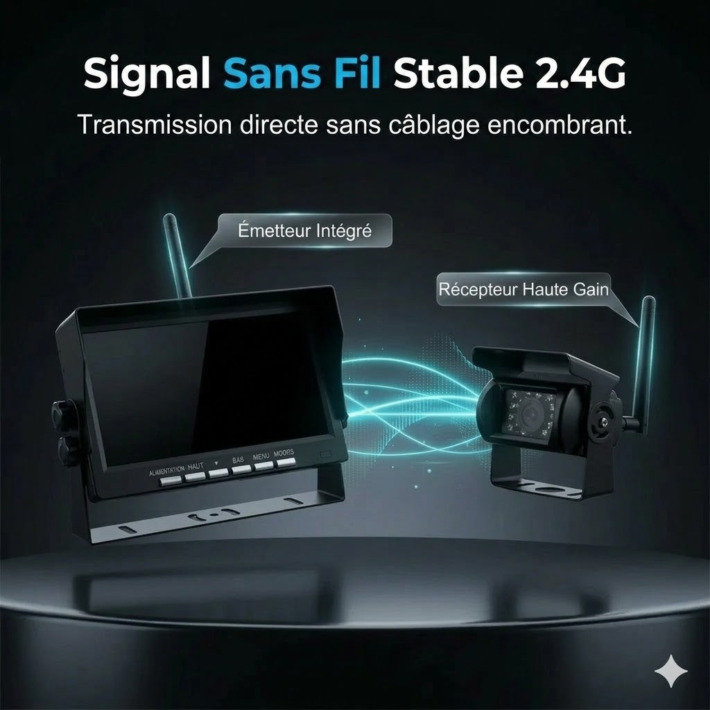 Système de caméra de recul sans fil de haute qualité avec écran large 7 pouces