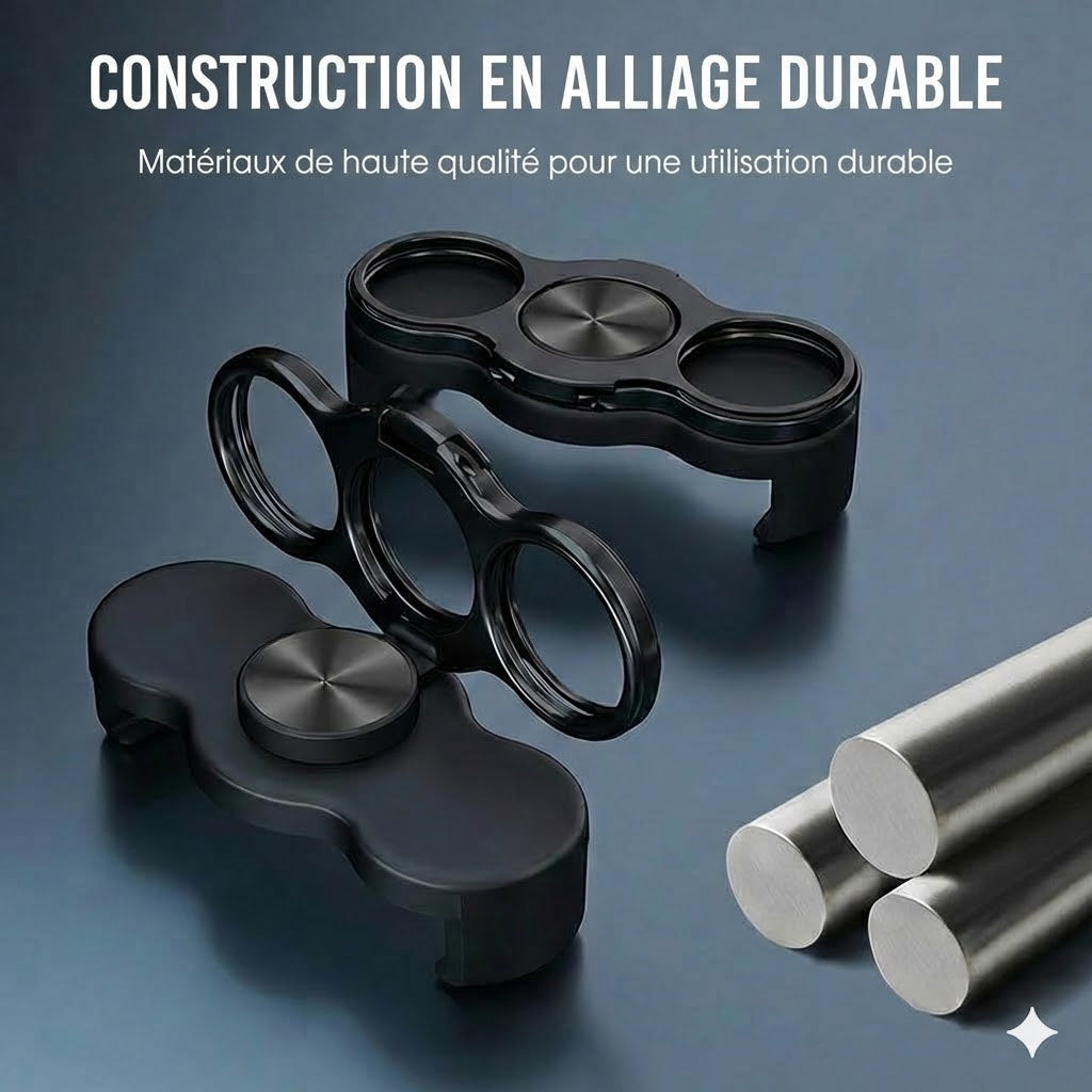 Double bague pour trois doigts avec clip à l'arrière