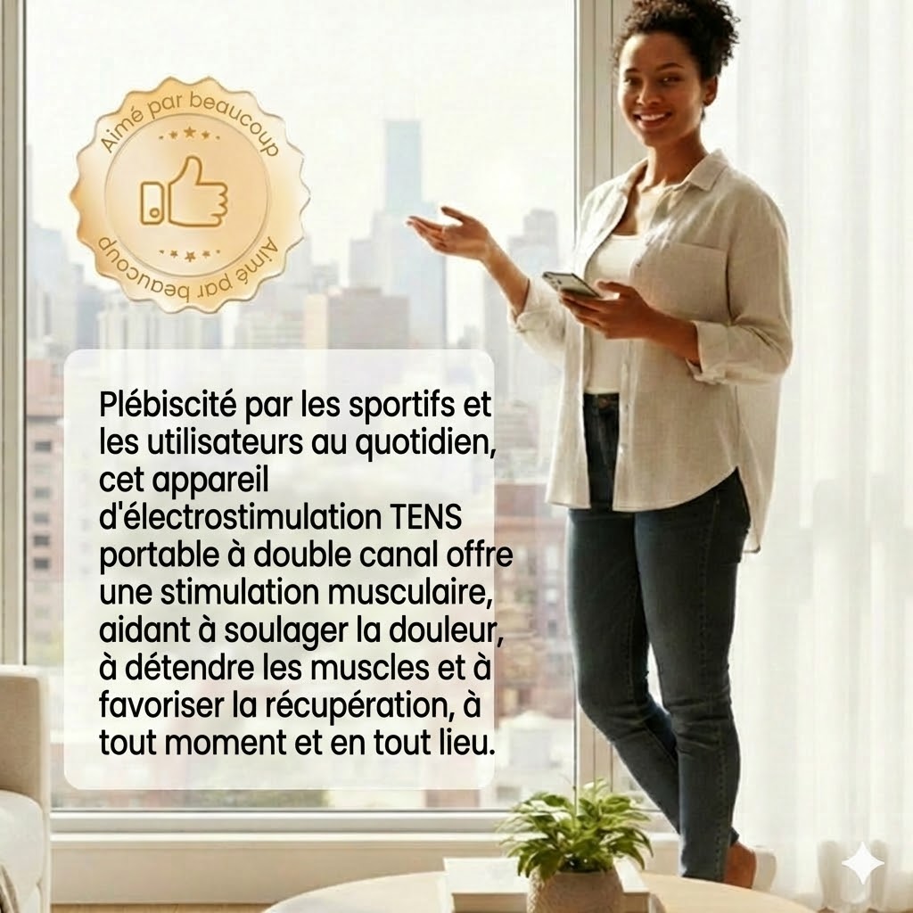 Stimulateur Musculaire TENS Portatif À Deux Canaux