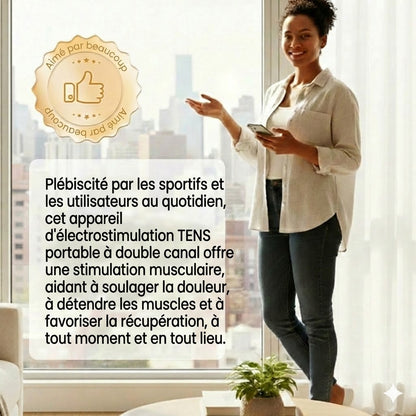 Stimulateur Musculaire TENS Portatif À Deux Canaux