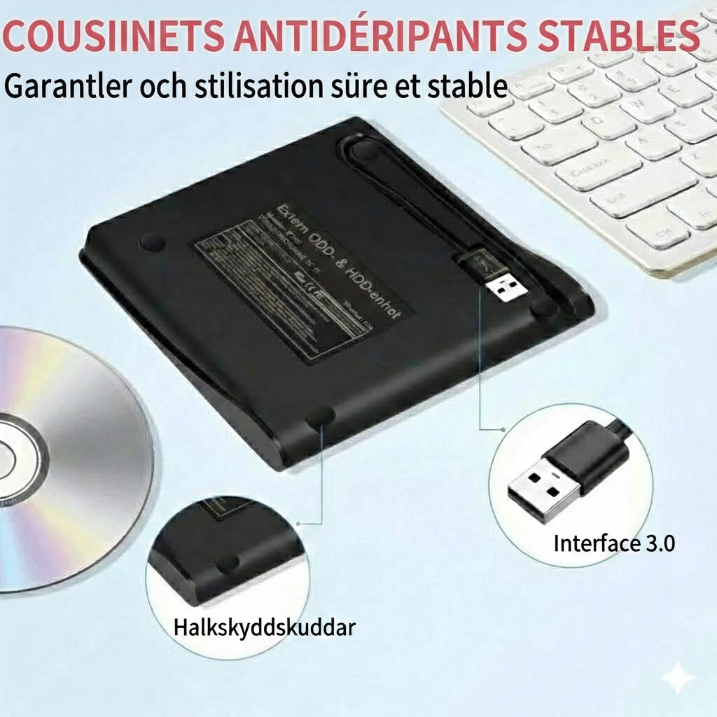 Lecteur CD/DVD externe pour ordinateur portable