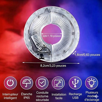 Éclairage LED des moyeux de roue pour rouler de nuit