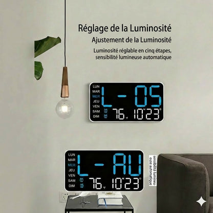 Horloge murale numérique à LED décorative multifonctionnelle