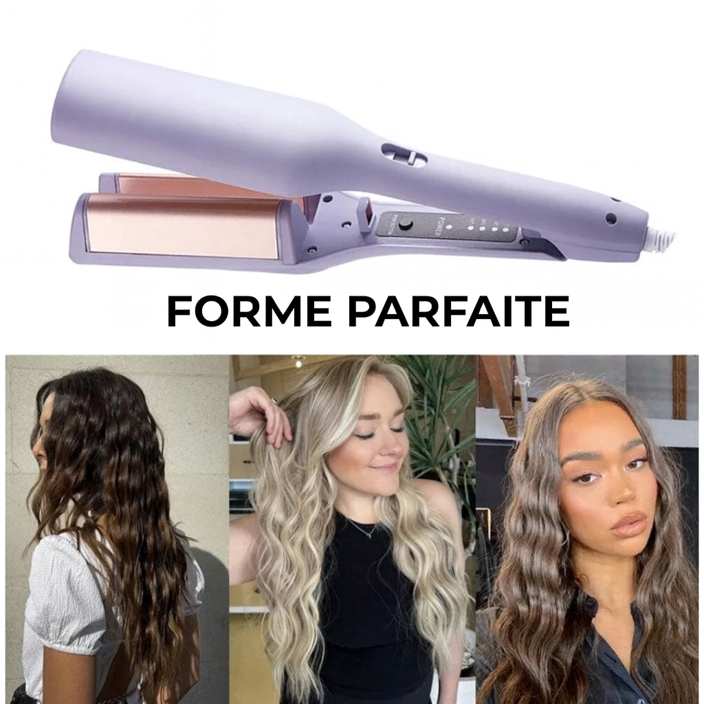 Fer à friser ondulé en forme de V