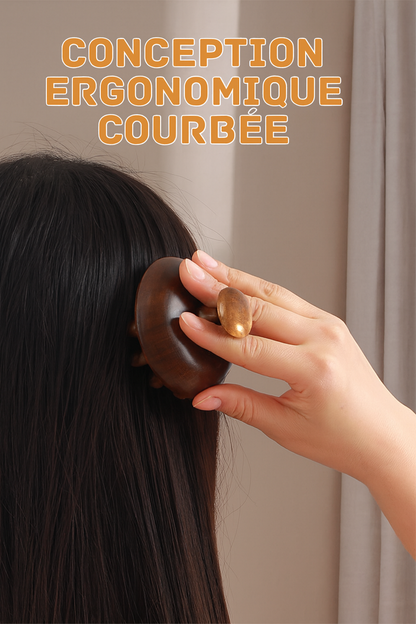 Peigne de massage en bois naturel