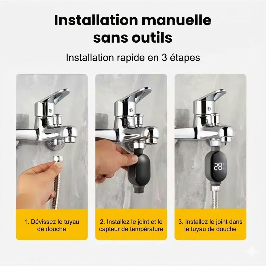 Affichage intelligent de la température de la douche